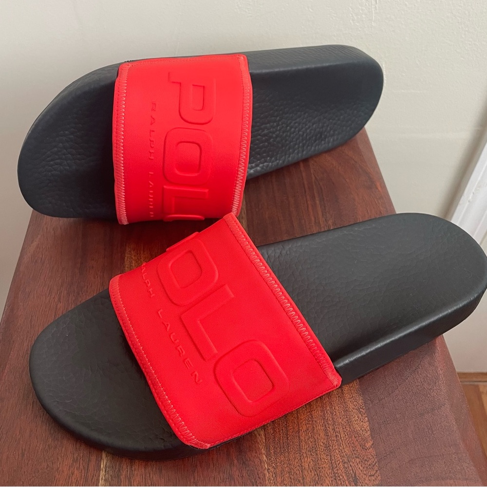 Polo Ralph Lauren Men's Logo Neoprene Slide US Men's Size 11Red NEW!